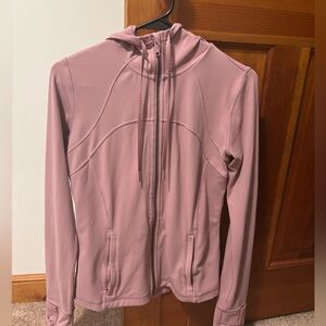 Lululemon Hooded Defined Jacket Nulu, Pink Taupe, Size 8